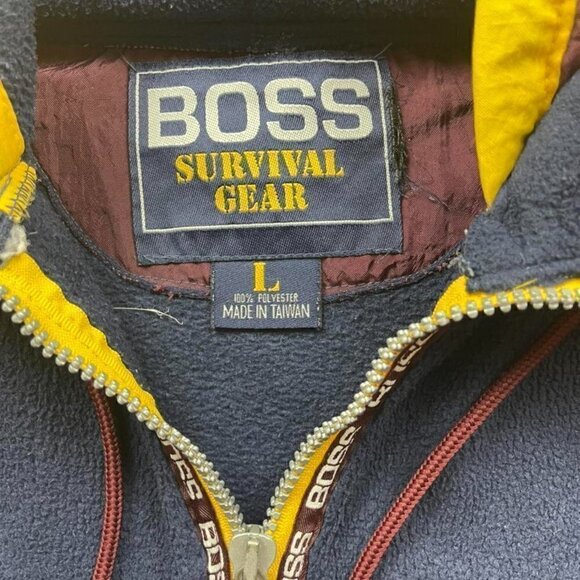 Vintage boss fleece jacket rare grail polar color block gangster gorp - Picture 4 of 5